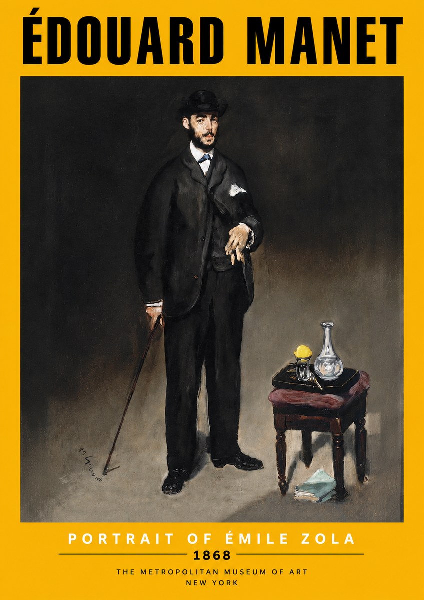 Édouard Manet Portrait of Émile Zola No6 - Poster