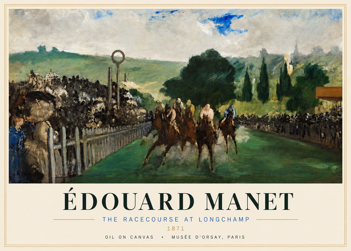 Édouard Manet The Racecourse at Longchamp No4 - Poster