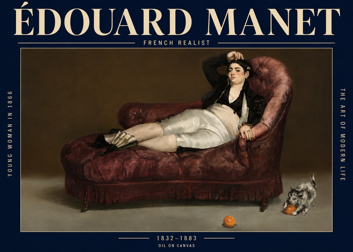 Édouard Manet Young Woman in 1866 No6 - Poster