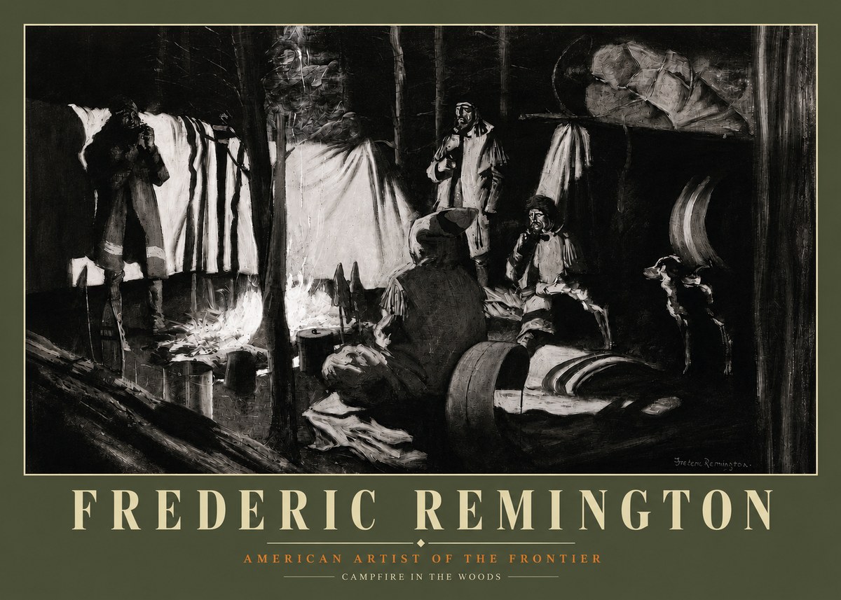 Frederic Remington A Trapper's Camp No3 - Poster