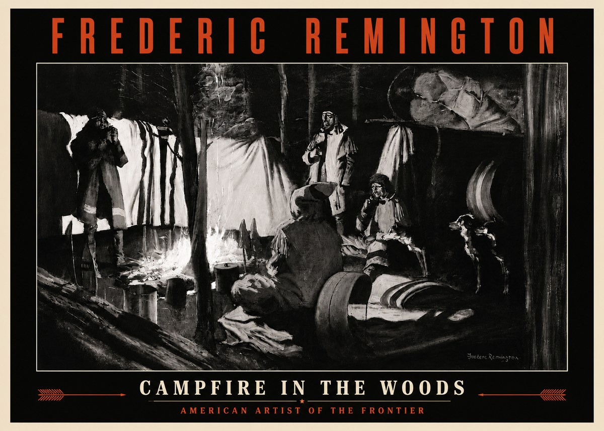 Frederic Remington A Trapper's Camp No4 - Poster