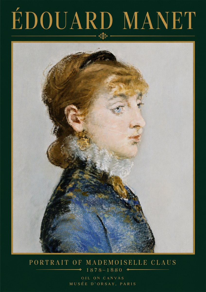 Édouard Manet Portrait of Mademoiselle Claus No5 - Poster