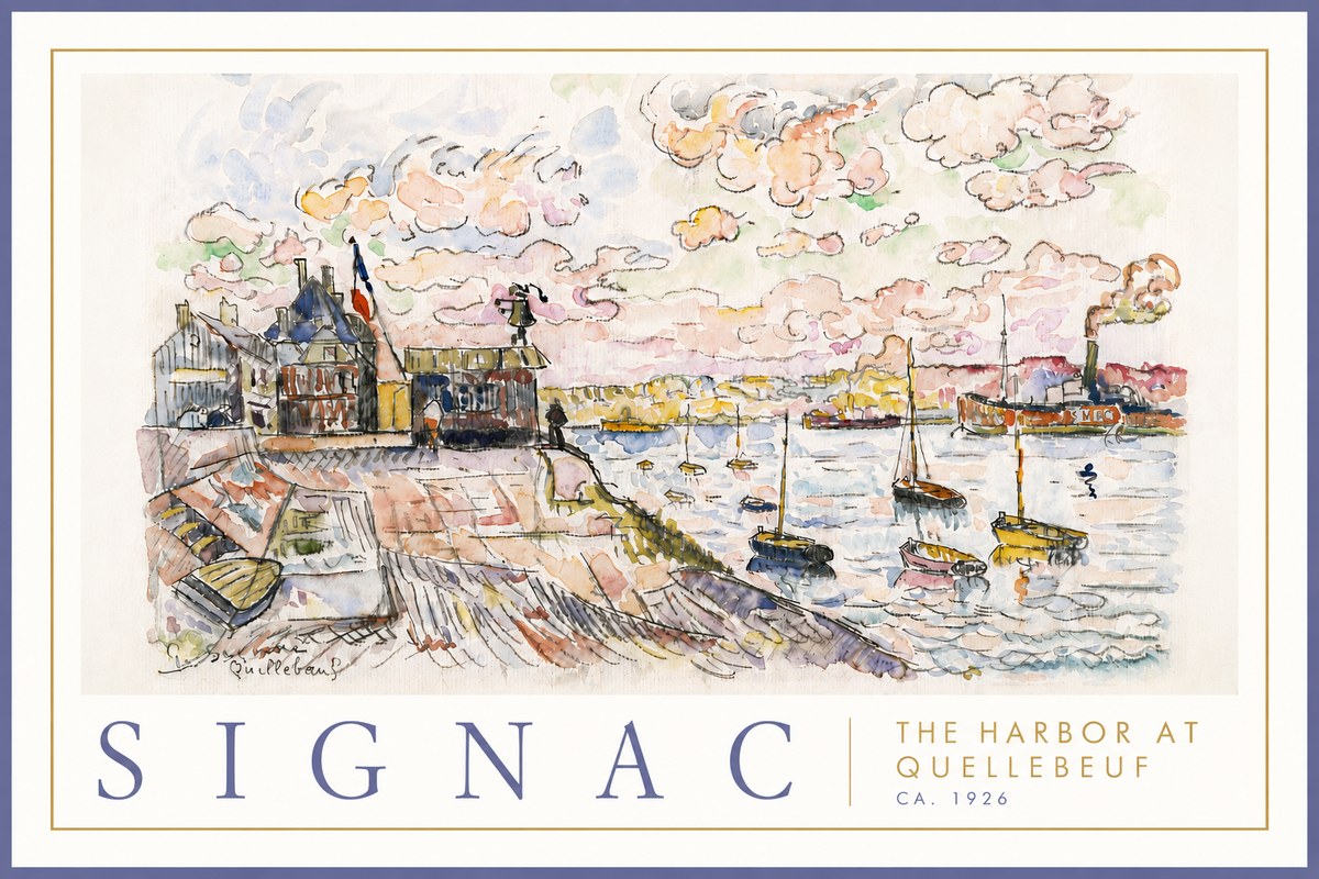 Signac The Harbor at Quellebeuf No6 - Poster
