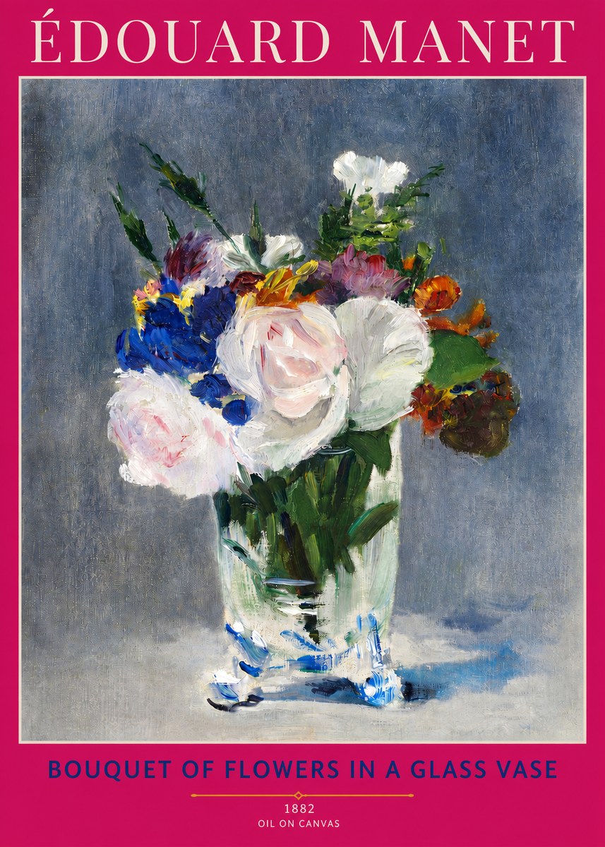 Édouard Manet Bouquet of Flowers in a Glass Vase No3 - Poster