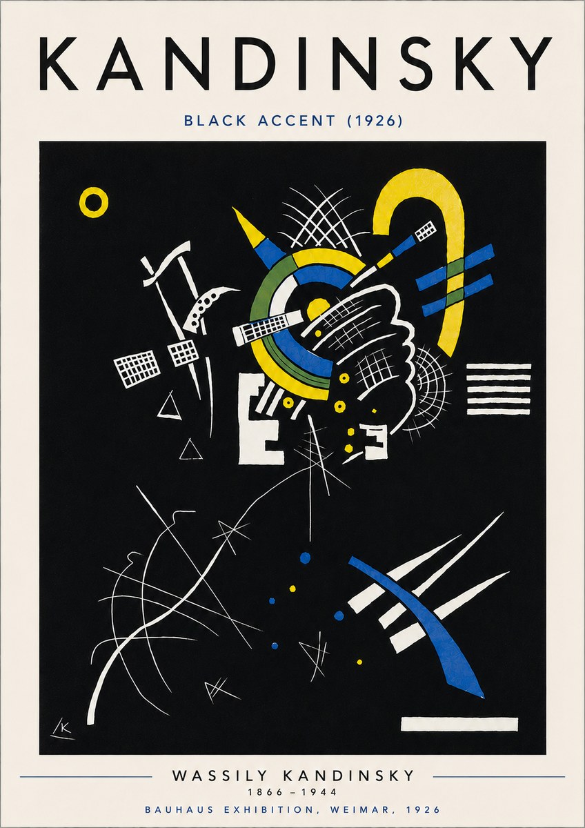 Kandinsky Black Accent (1926) No6 - Poster