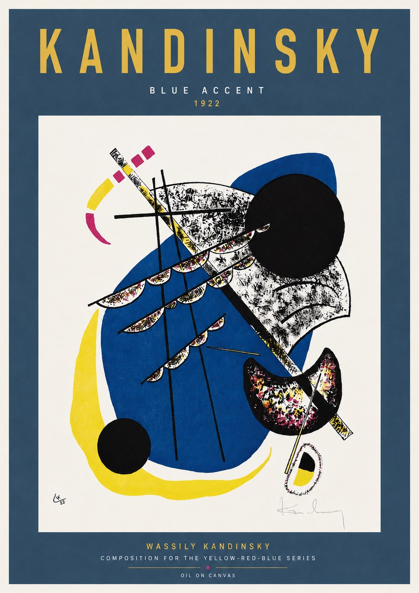 Kandinsky Blue Accent No3 - Poster