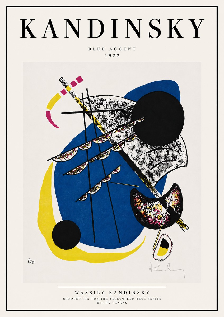 Kandinsky Blue Accent No4 - Poster