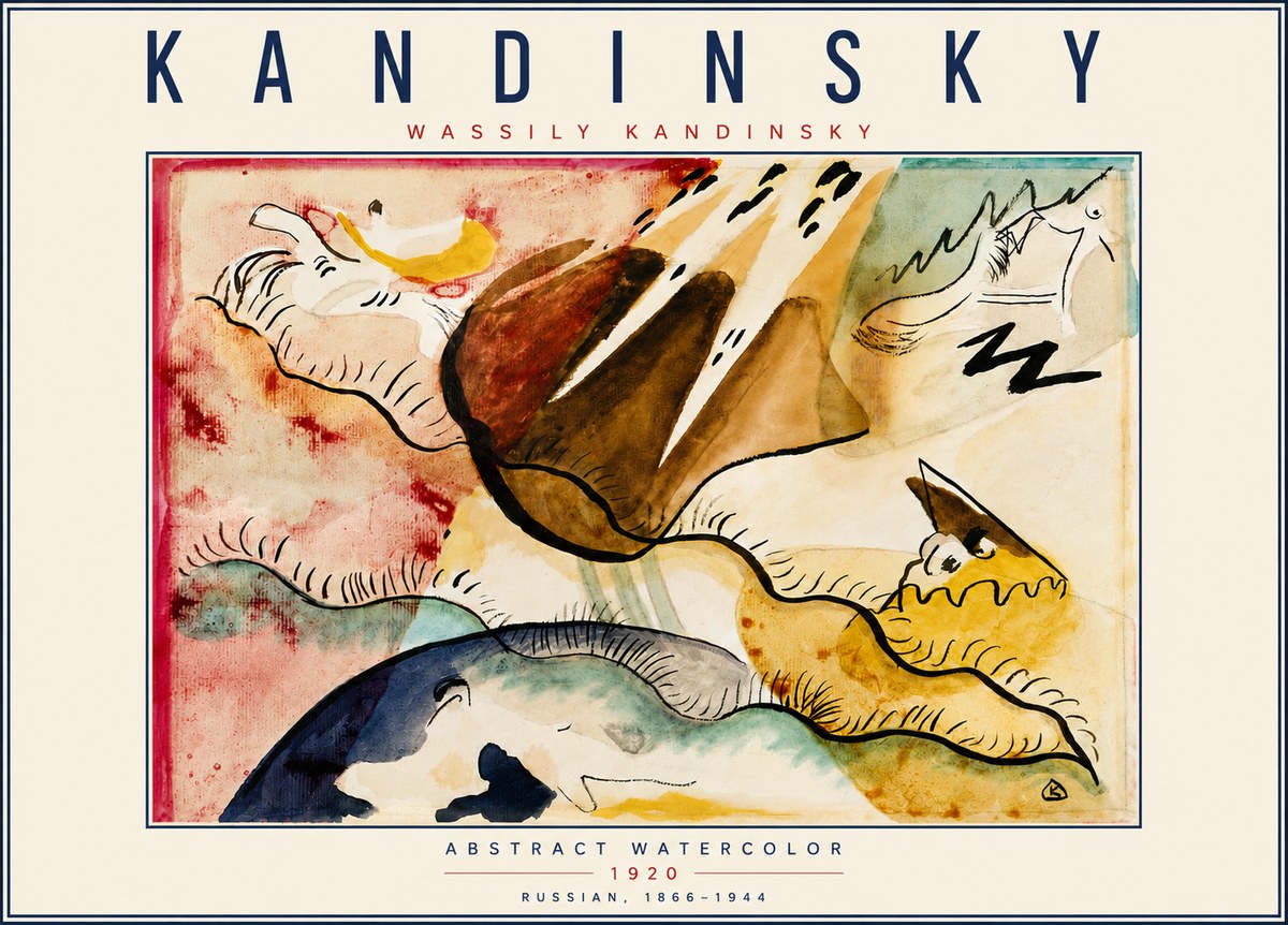 Kandinsky Abstract Watercolor No6 - Poster