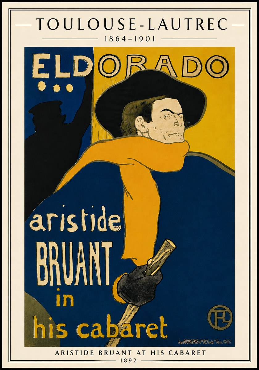 Toulouse-Lautrec Aristide Bruant at His Cabaret No5 - Poster