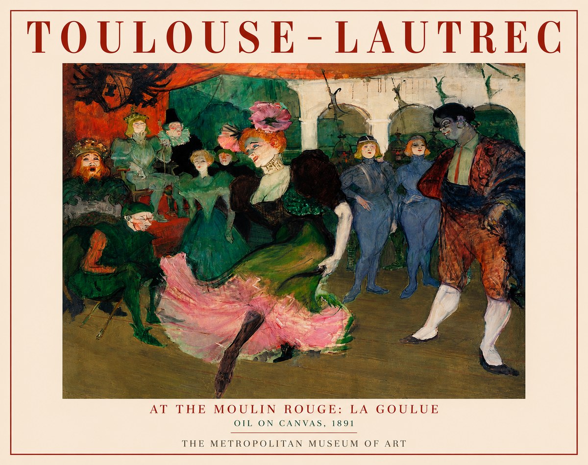Toulouse-Lautrec At the Moulin Rouge: La Goulue No3 - Poster