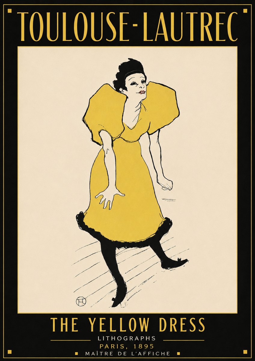 Toulouse-Lautrec The Yellow Dress No4 - Poster