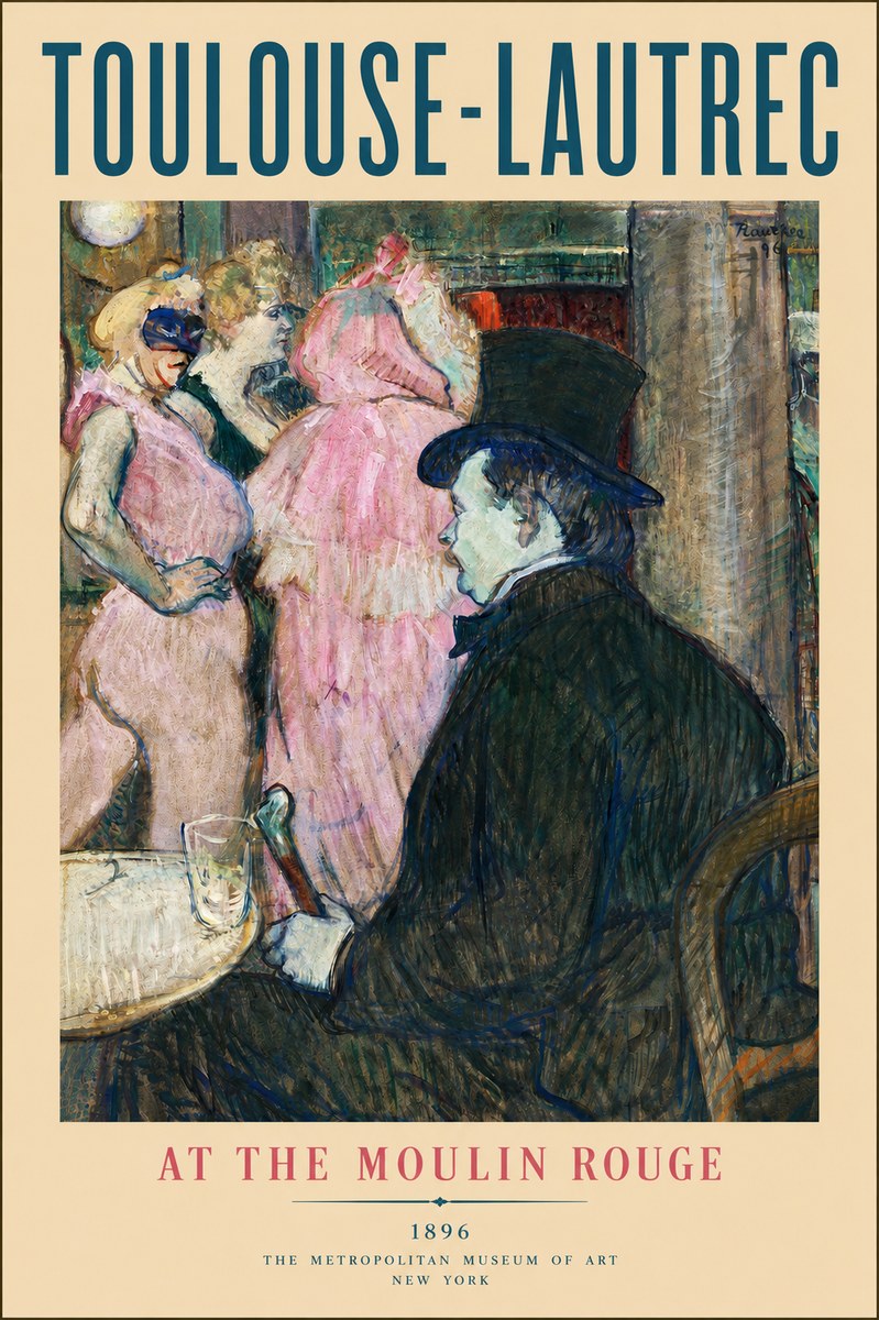 Toulouse-Lautrec At the Moulin Rouge VIII No2 - Poster