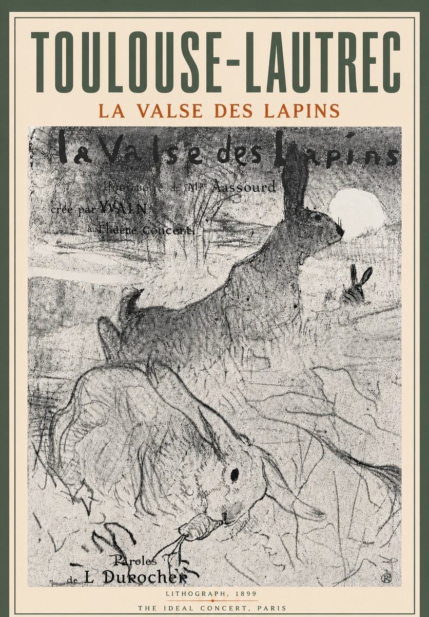 Toulouse-Lautrec La Valse Des Lapins No6 - Poster