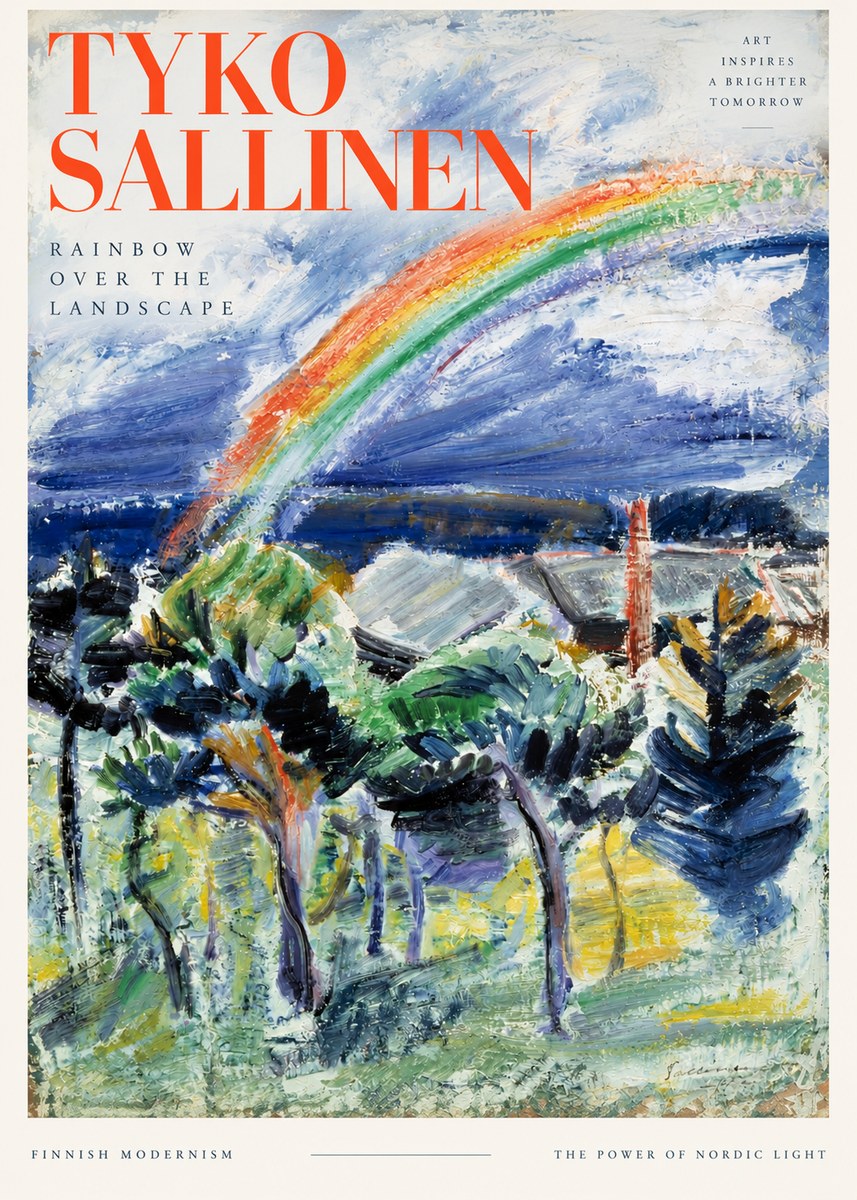 Tyko Sallinen Rainbow over the Landscape No3 - Poster