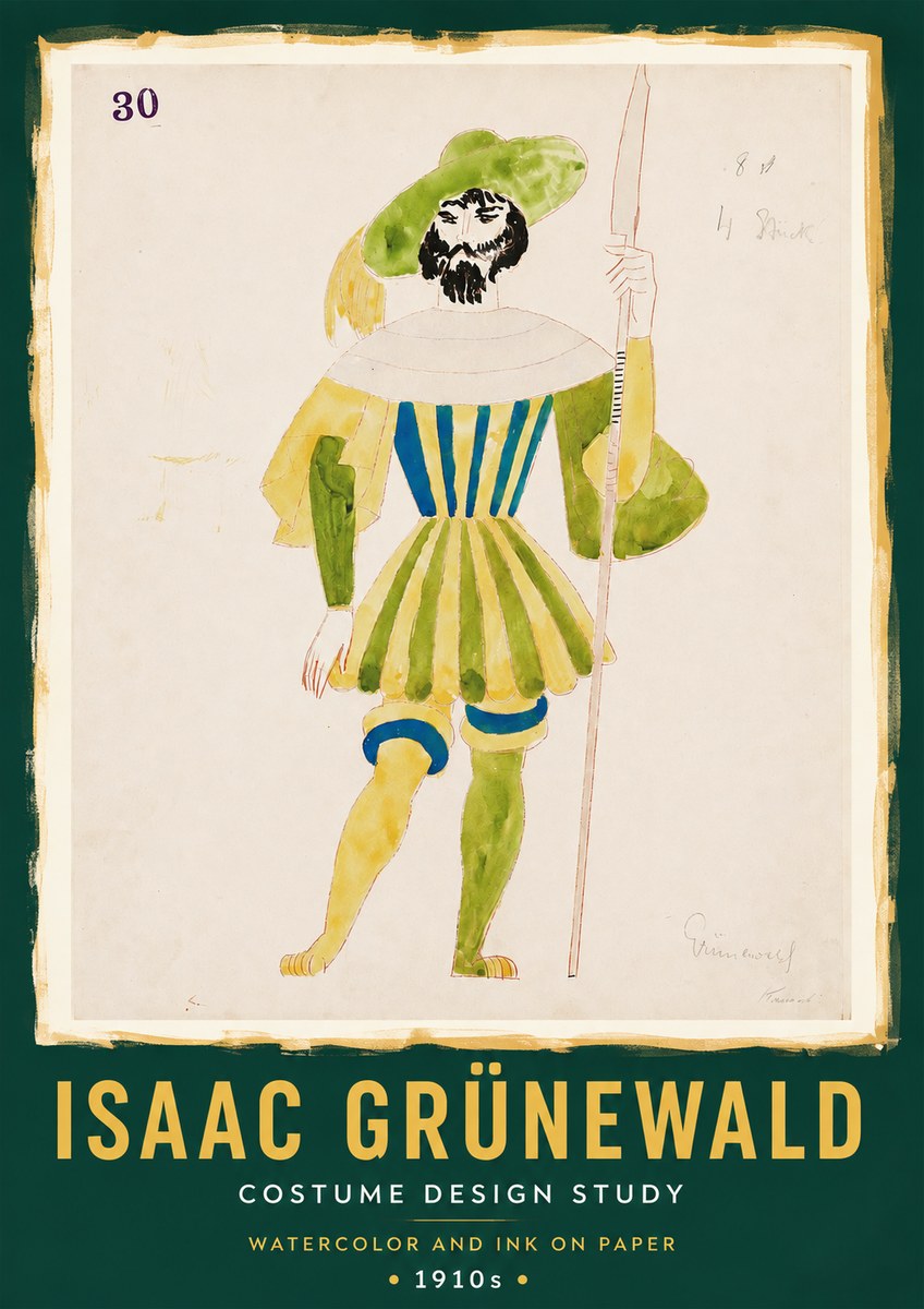 Isaac Grünewald Study for Costume Design No3 - Poster