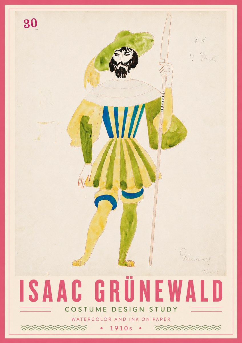 Isaac Grünewald Study for Costume Design No6 - Poster