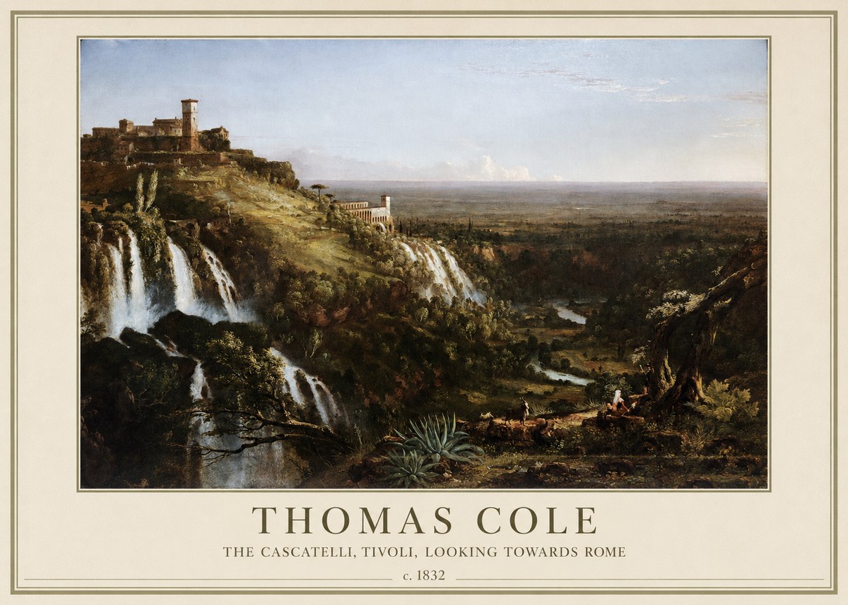 Thomas Cole The Cascatelli, Tivoli, Looking Towards Rome No4 - Poster