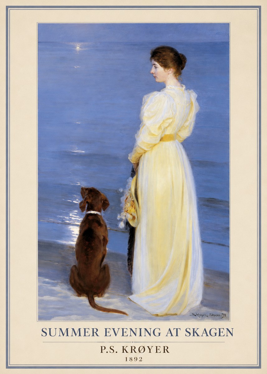 P.S. Krøyer Summer Evening at Skagen No1 - Poster