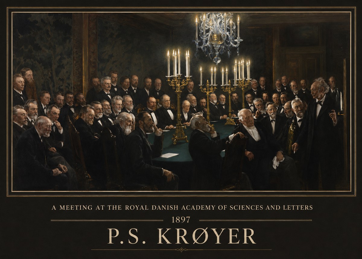 P.S. Krøyer A Meeting at the Royal Danish Academy of Sciences and Letters No1 - Poster