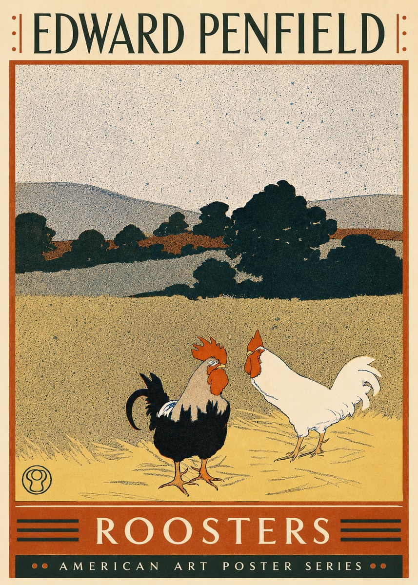 Edward Penfield Roosters No4 - Poster
