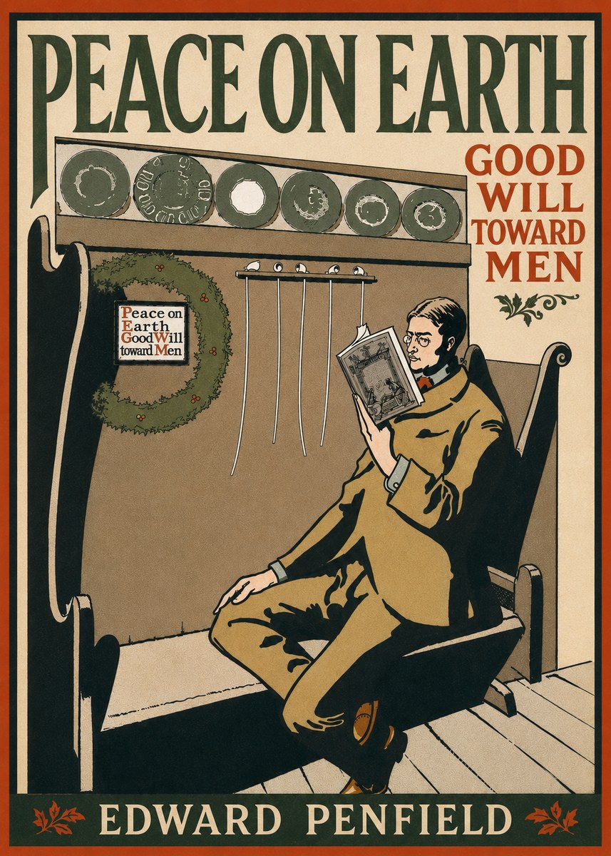 Edward Penfield Peace on Earth Good Will Toward Men No5 - Poster