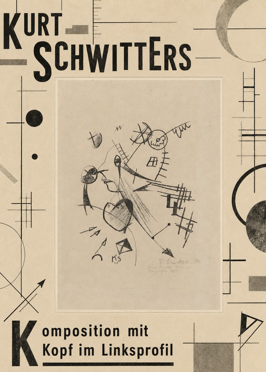 Kurt Schwitters Komposition Mit Kopf Im Linksprofil No6 - Poster
