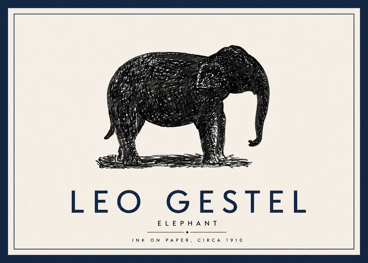 Leo Gestel Elephant No5 - Poster