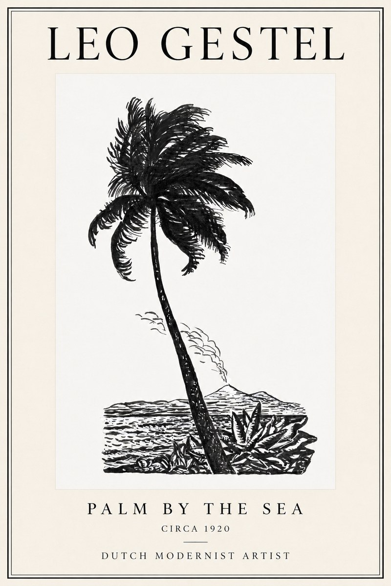Leo Gestel Palm by the Sea No1 - Poster