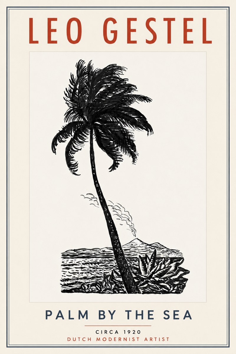 Leo Gestel Palm by the Sea No5 - Poster