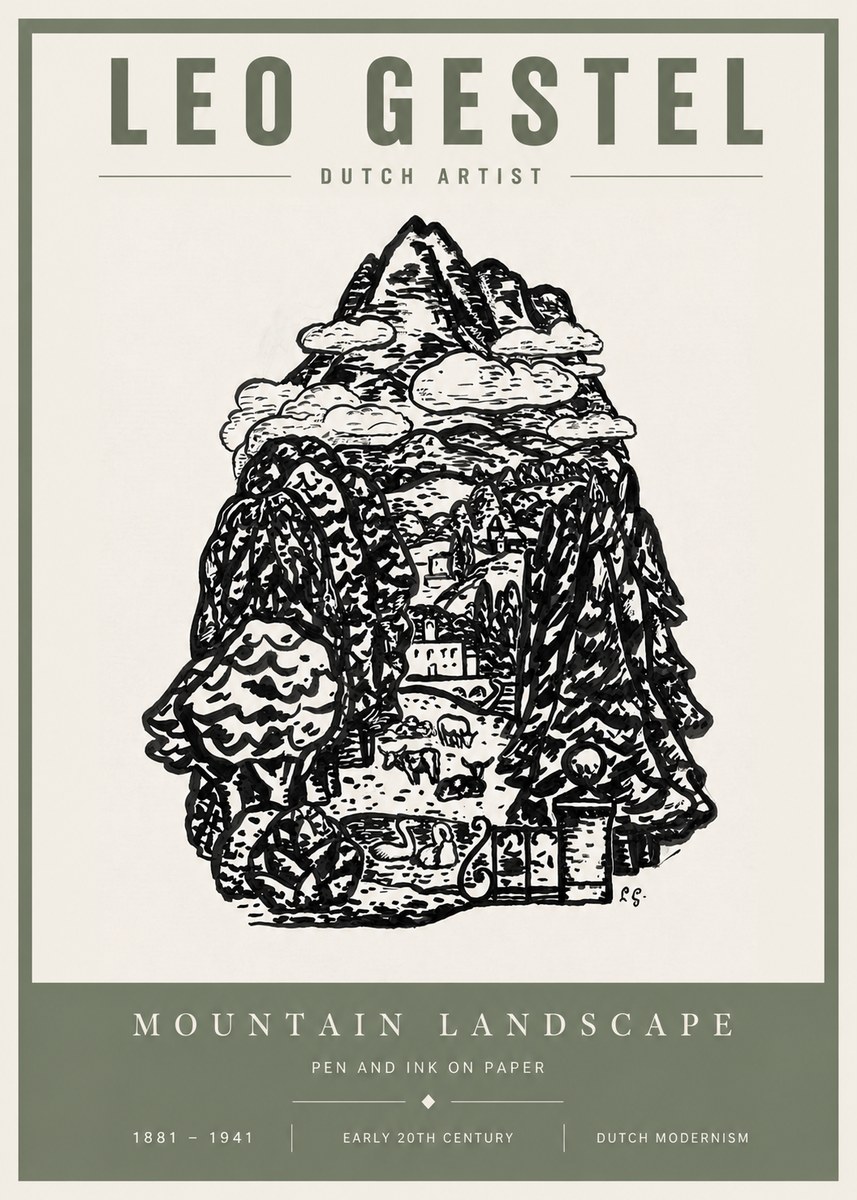 Leo Gestel Mountain Landscape No4 - Poster