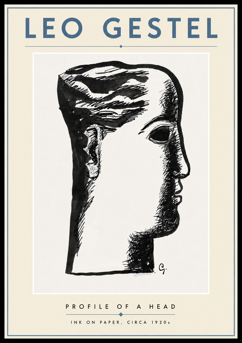 Leo Gestel Profile of a Head No4 - Poster