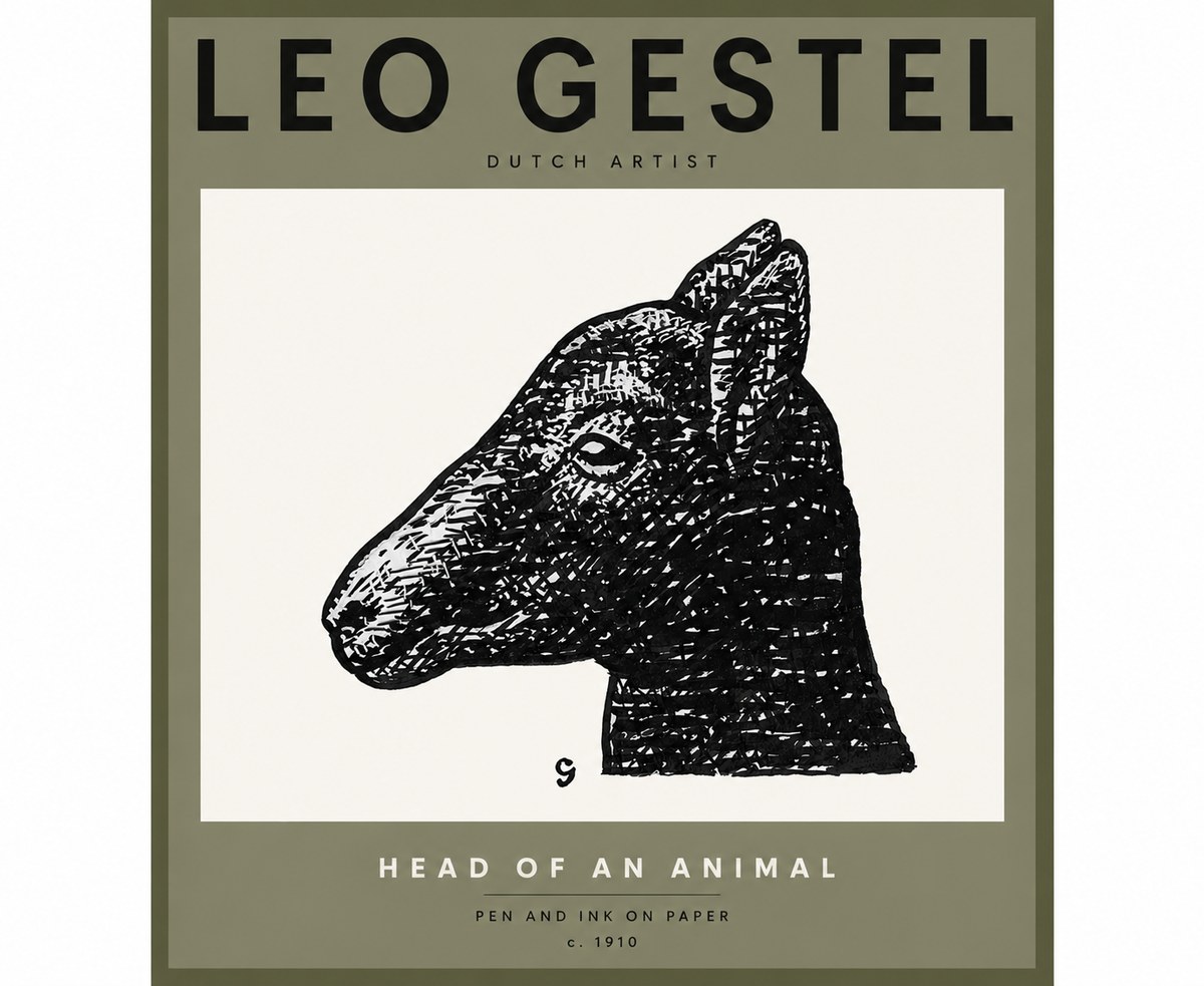 Leo Gestel Head of an Animal No3 - Poster