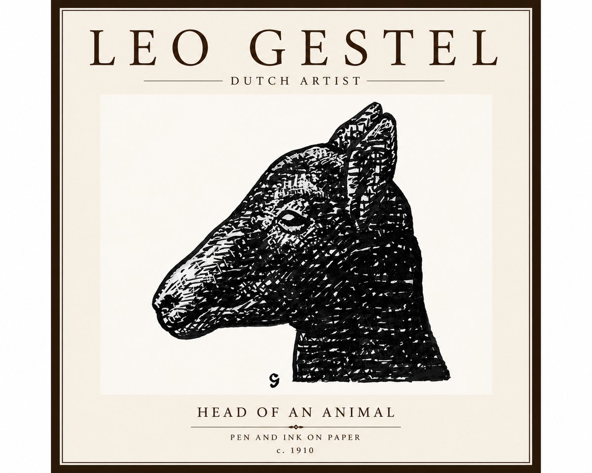 Leo Gestel Head of an Animal No6 - Poster