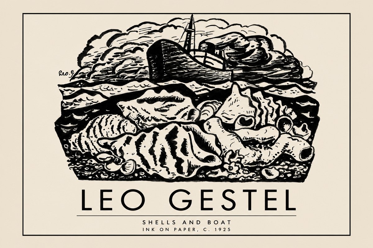 Leo Gestel Shells and Boat No2 - Poster