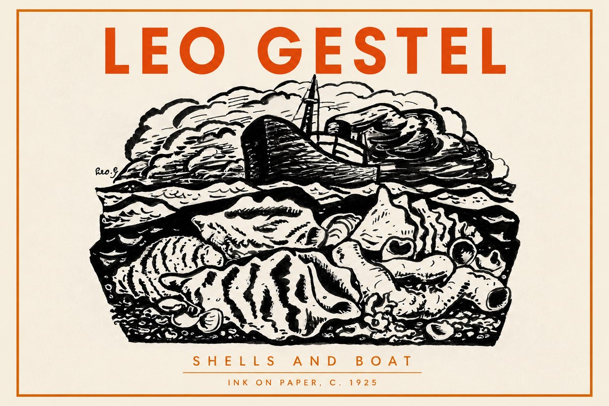 Leo Gestel Shells and Boat No4 - Poster