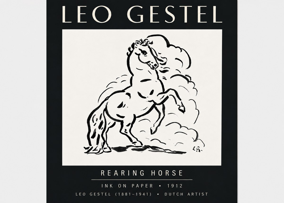 Leo Gestel Rearing Horse No4 - Poster