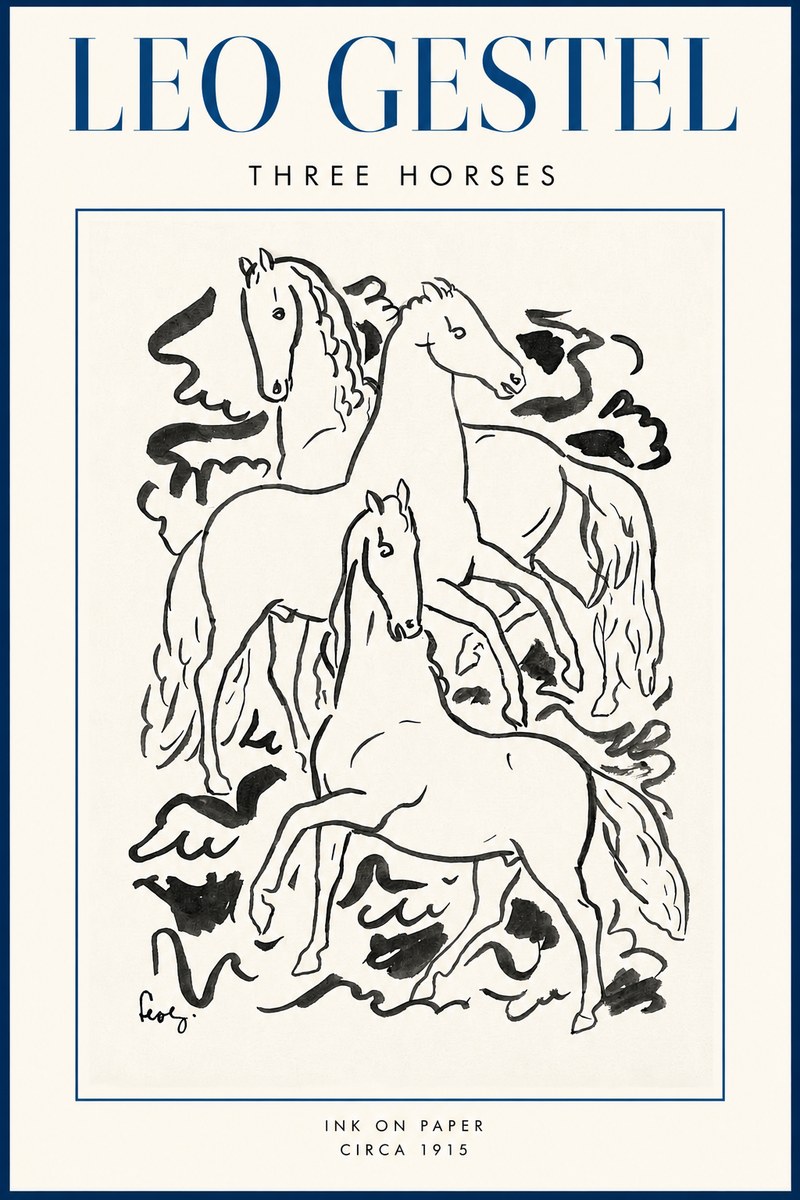 Leo Gestel Three Horses No2 - Poster