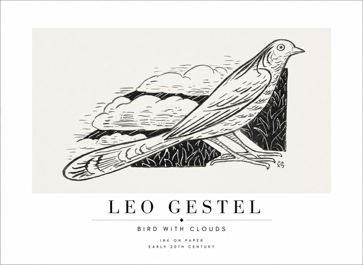 Leo Gestel Bird with Clouds No1 - Poster