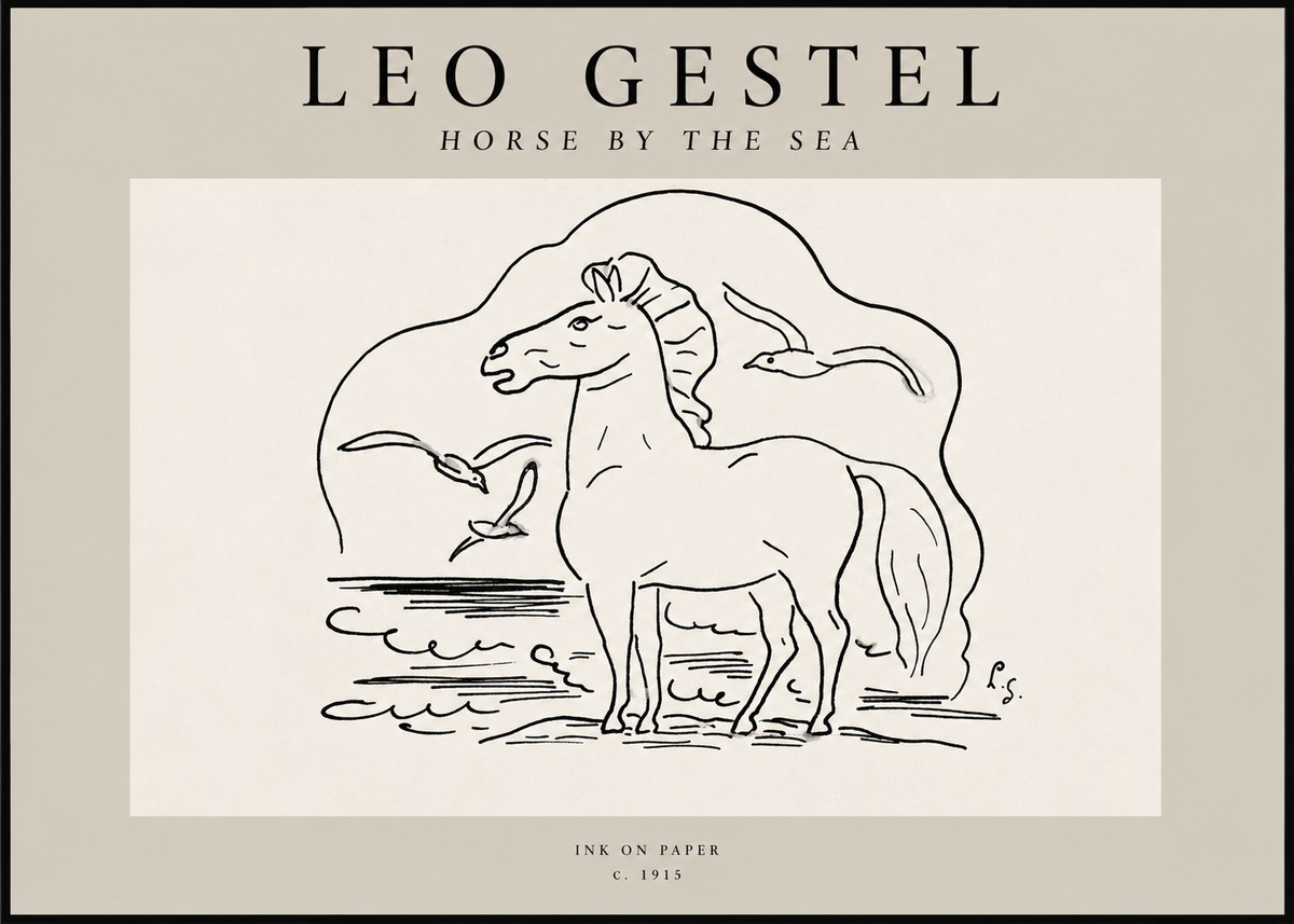 Leo Gestel Horse by the Sea No2 - Poster