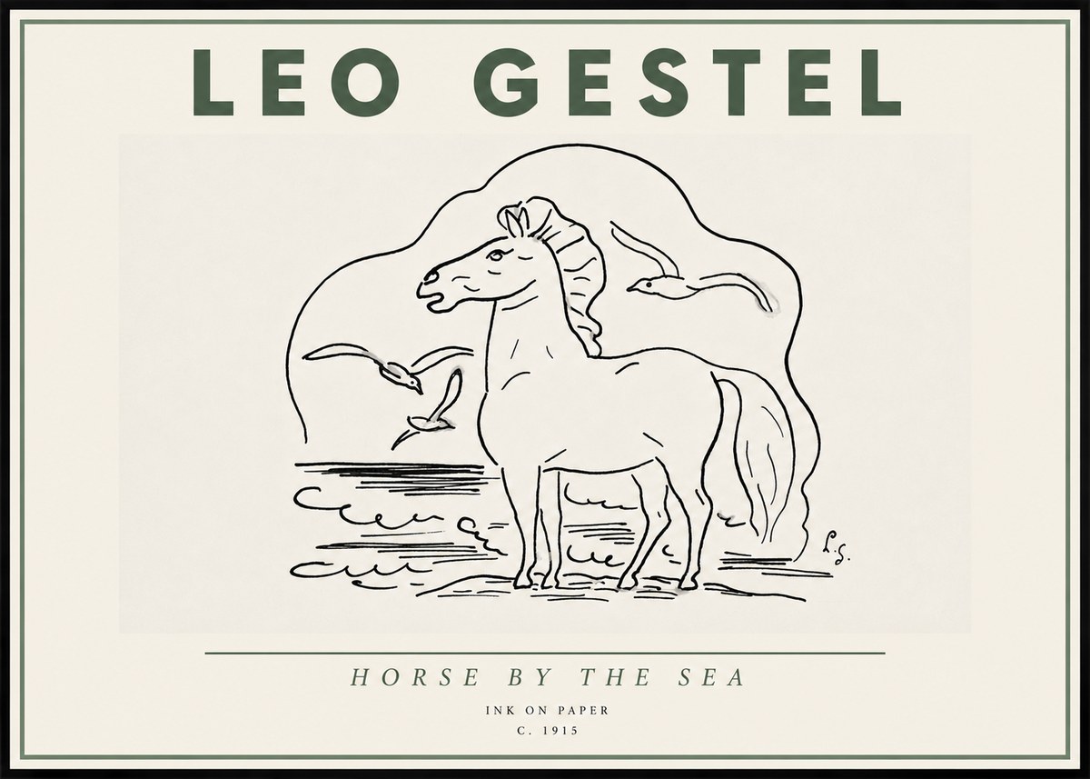 Leo Gestel Horse by the Sea No4 - Poster
