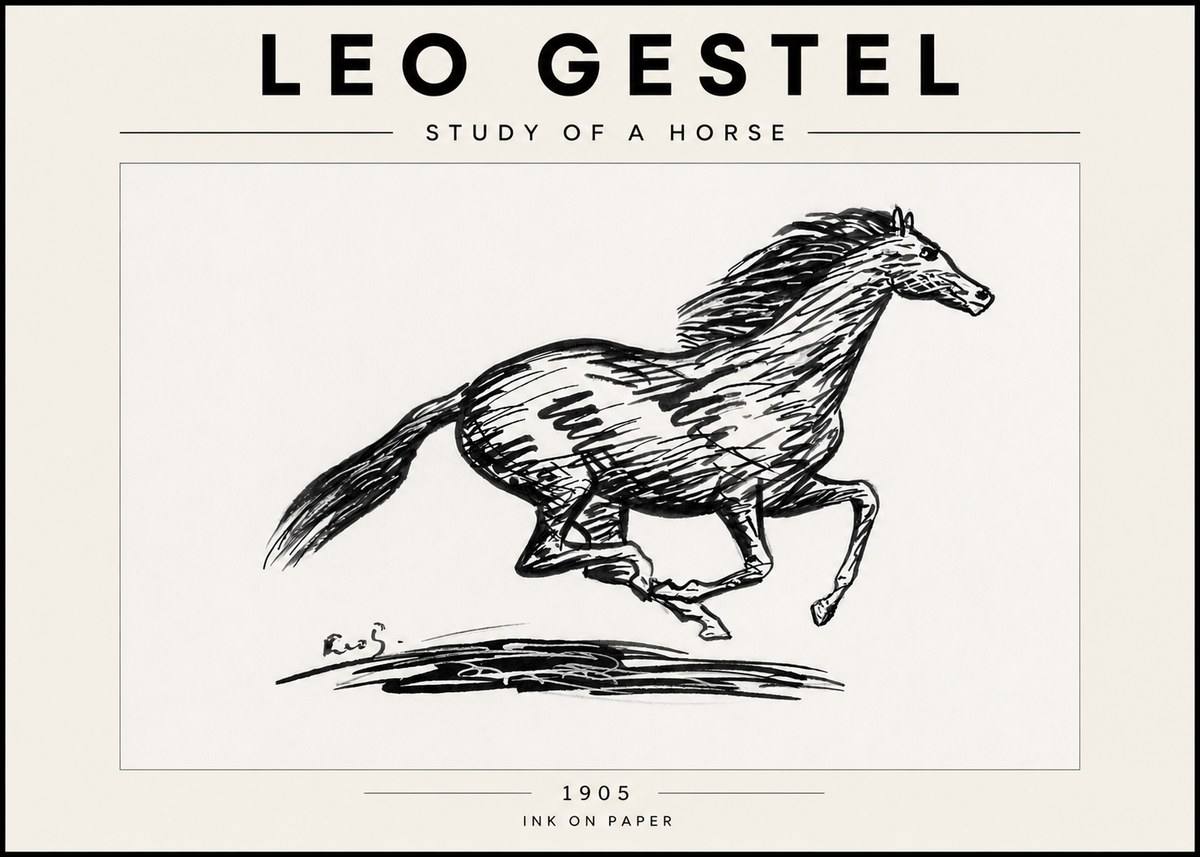 Leo Gestel Study of a Horse No6 - Poster