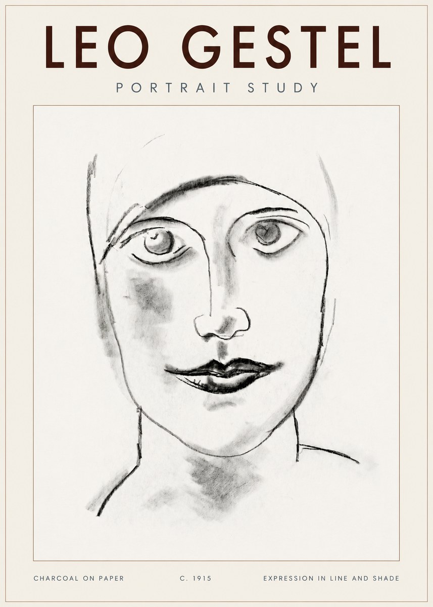 Leo Gestel Portrait Study I No4 - Poster