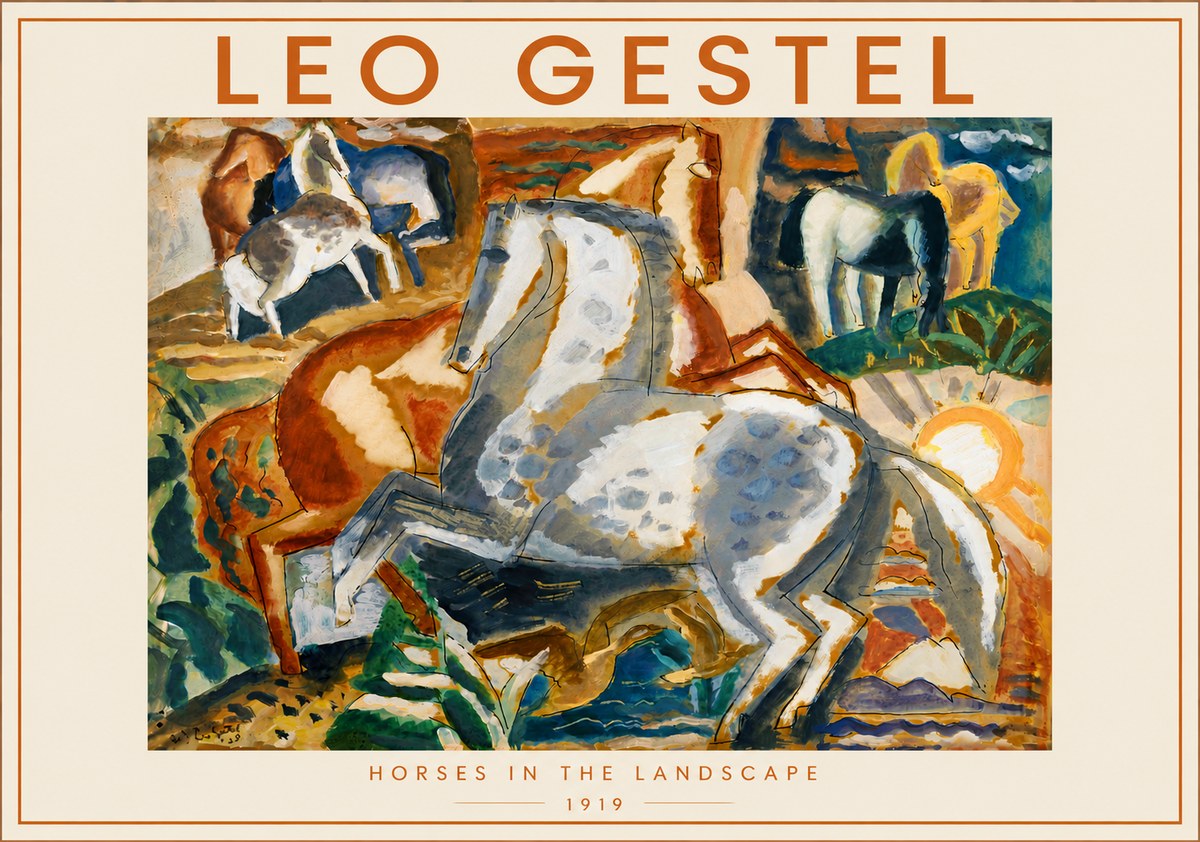 Leo Gestel Horses in the Landscape No6 - Poster
