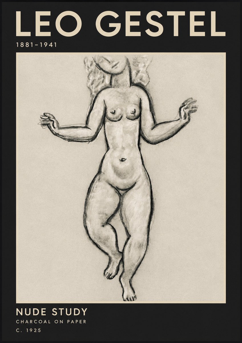 Leo Gestel Nude Study No3 - Poster