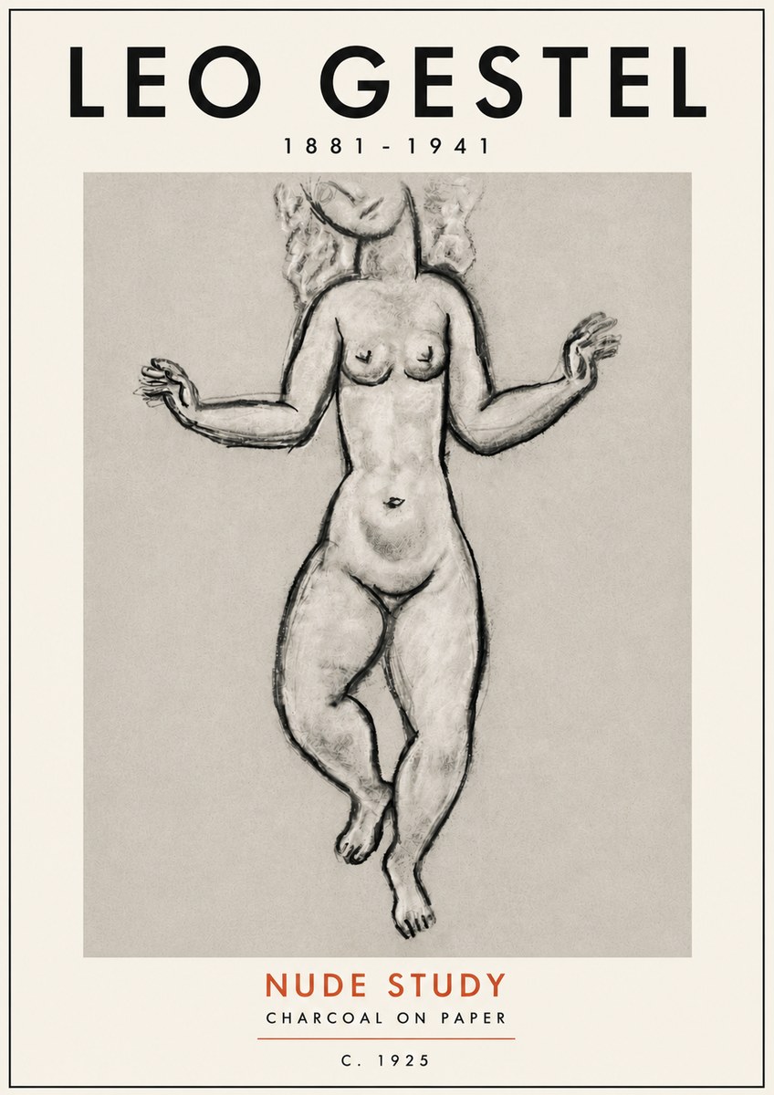 Leo Gestel Nude Study No5 - Poster
