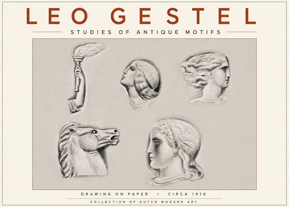Leo Gestel Studies of Antique Motifs No6 - Poster
