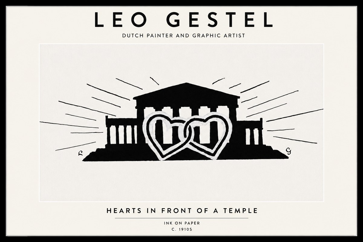 Leo Gestel Hearts in Front of a Temple No1 - Poster