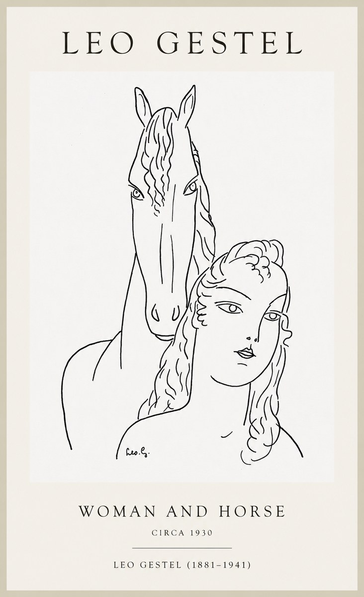 Leo Gestel Woman and Horse No1 - Poster