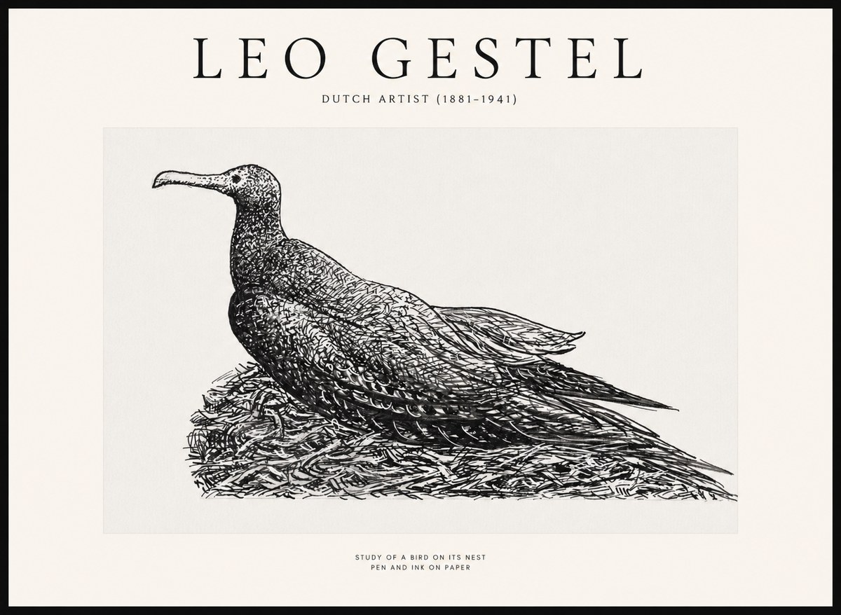 Leo Gestel Study of a Bird on Its Nest No1 - Poster