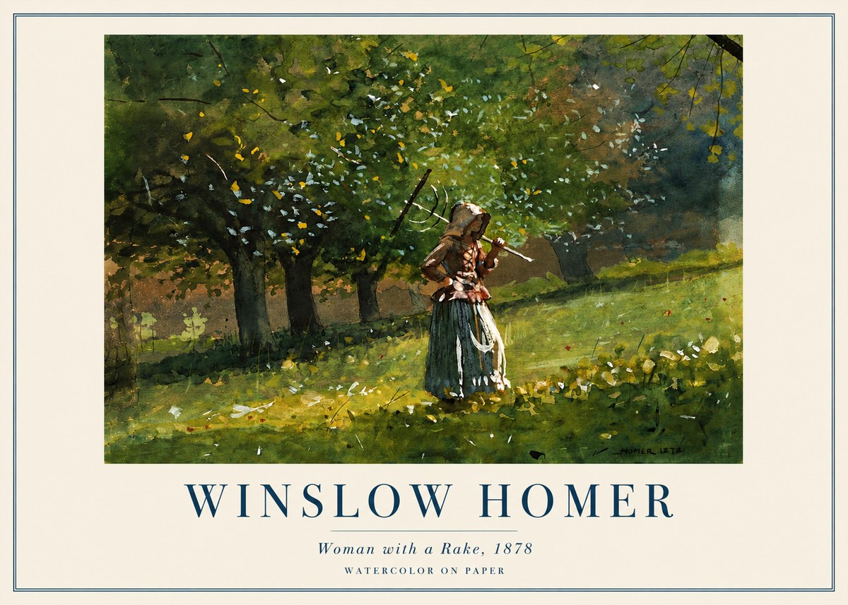 Winslow Homer Woman with a Rake, 1878 No3 - Poster
